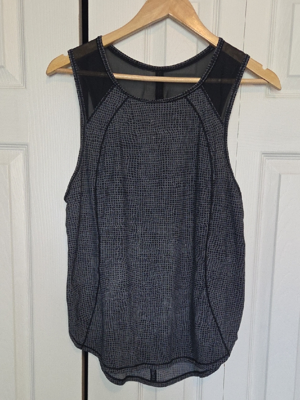 lululemon athletica Sheer Yoke Textured Gray Tank